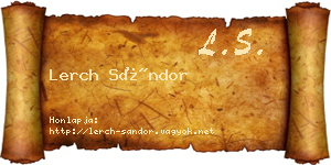 Lerch Sándor névjegykártya