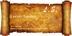 Lerch Sándor névjegykártya